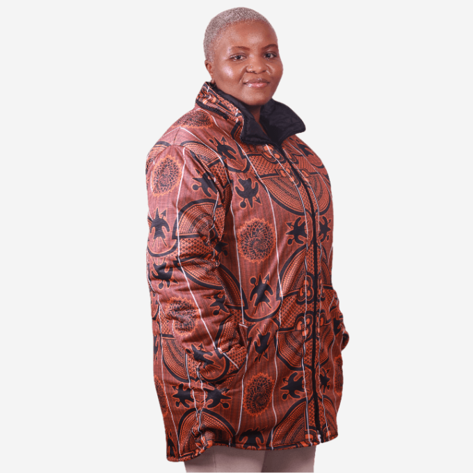 Sotho Fluorish Long Jacket with Removable hood Tribe Afrique