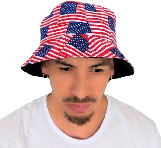 American Multi Flag African Bucket hat by Tribe Afrique - Adult size