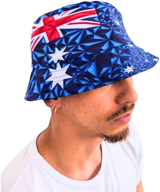 Proudly Australian Flag 3D Reversible Bucket hat by Tribe Afrique