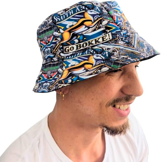 Springbok Supporters 'Go Bokke' African Bucket Hat by Tribe Afrique