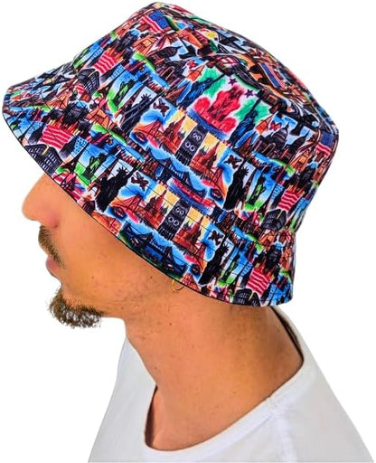 Famous American Landmarks African Bucket Hat by Tribe Afrique - Adult size