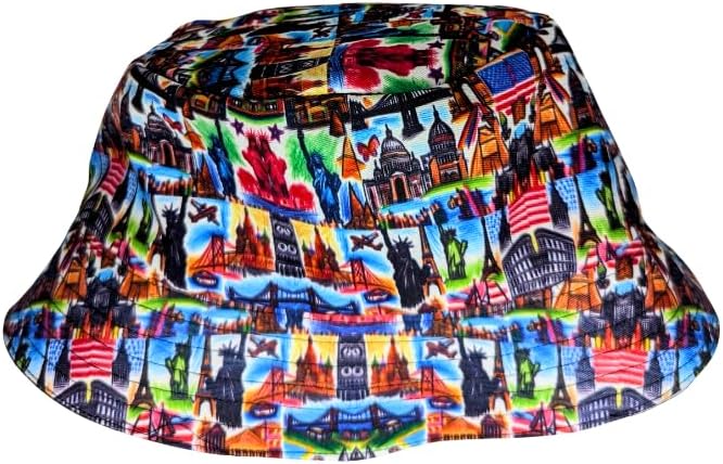 Famous American Landmarks African Bucket Hat by Tribe Afrique - Adult size