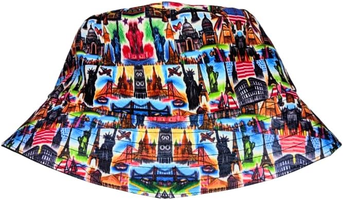 Famous American Landmarks African Bucket Hat by Tribe Afrique - Adult size