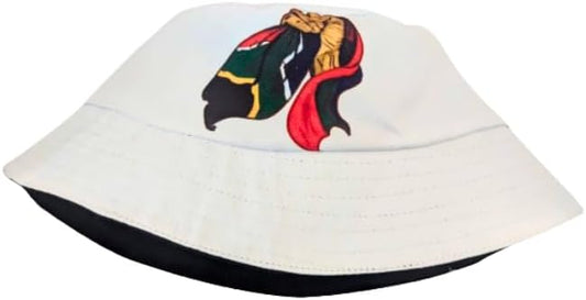 Adult size - White Freedon hand African Bucket hat by Tribe Afrique