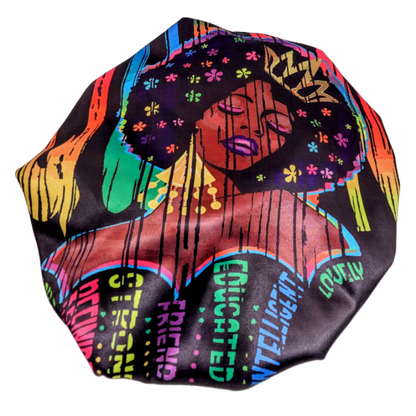 Languza Affirmations African Satin Bonnet by Tribe Afrique