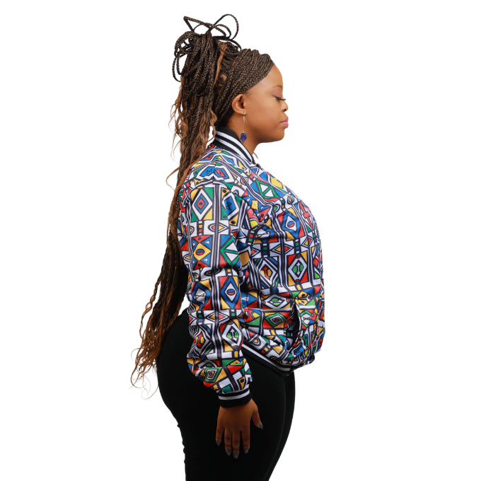 Nuwe Ndebele African Bomber Jacket deur Tribe Afrique