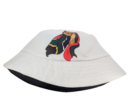 White Freedom African Bucket Hats by Tribe Afrique