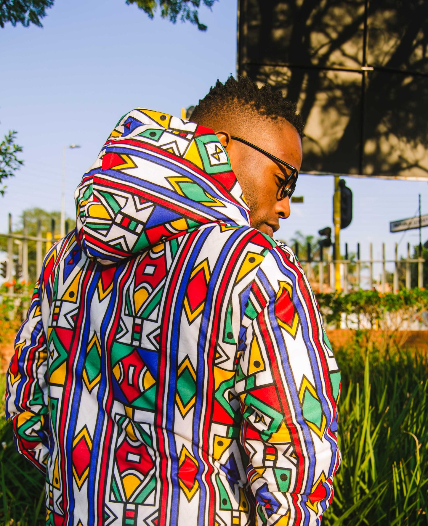 Full Ndebele Extra Long Jacket with Removable hood Tribe Afrique