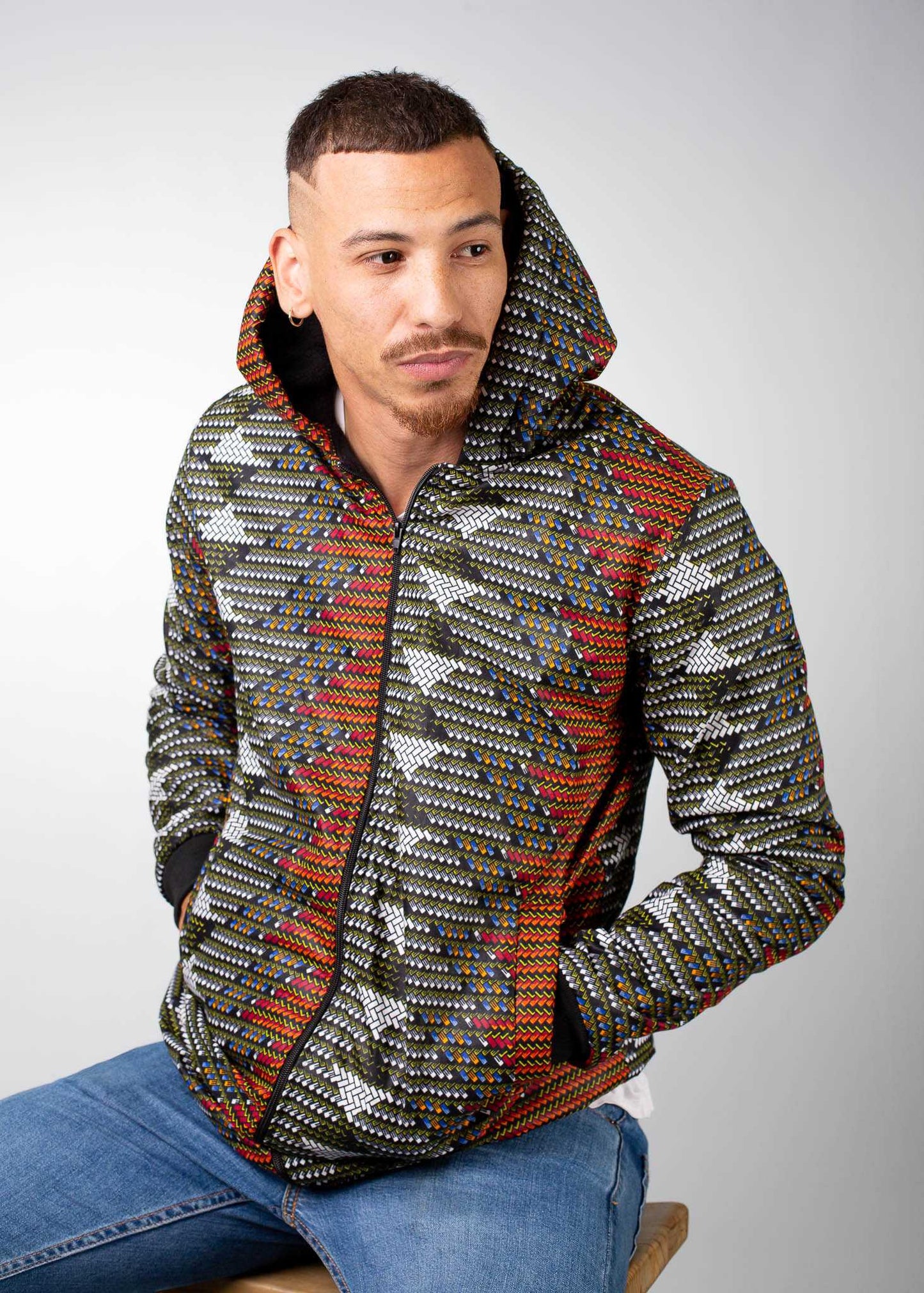 Mlindo Extra Long Jacket with Removable hood Tribe Afrique
