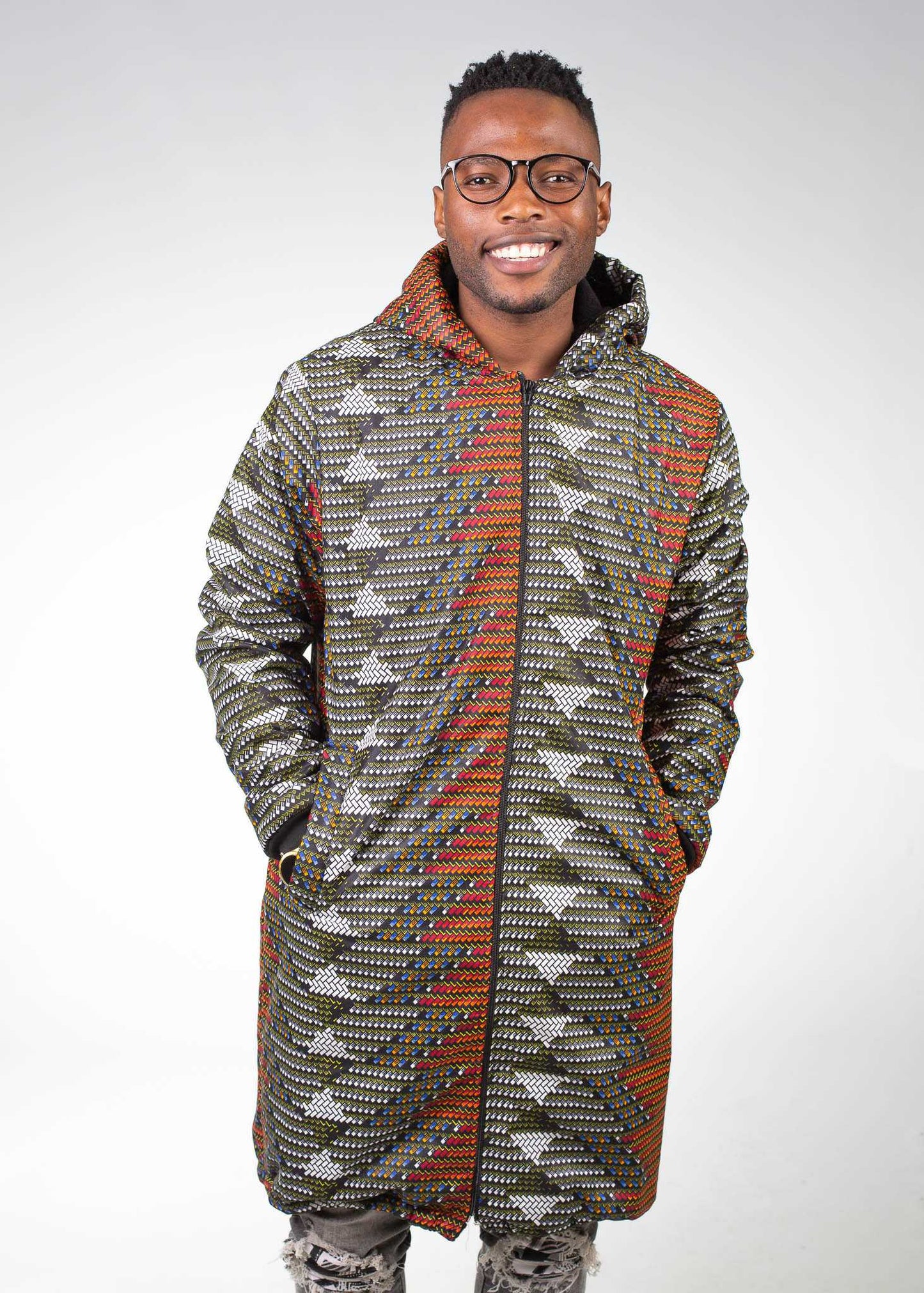 Mlindo Extra Long Jacket with Removable hood