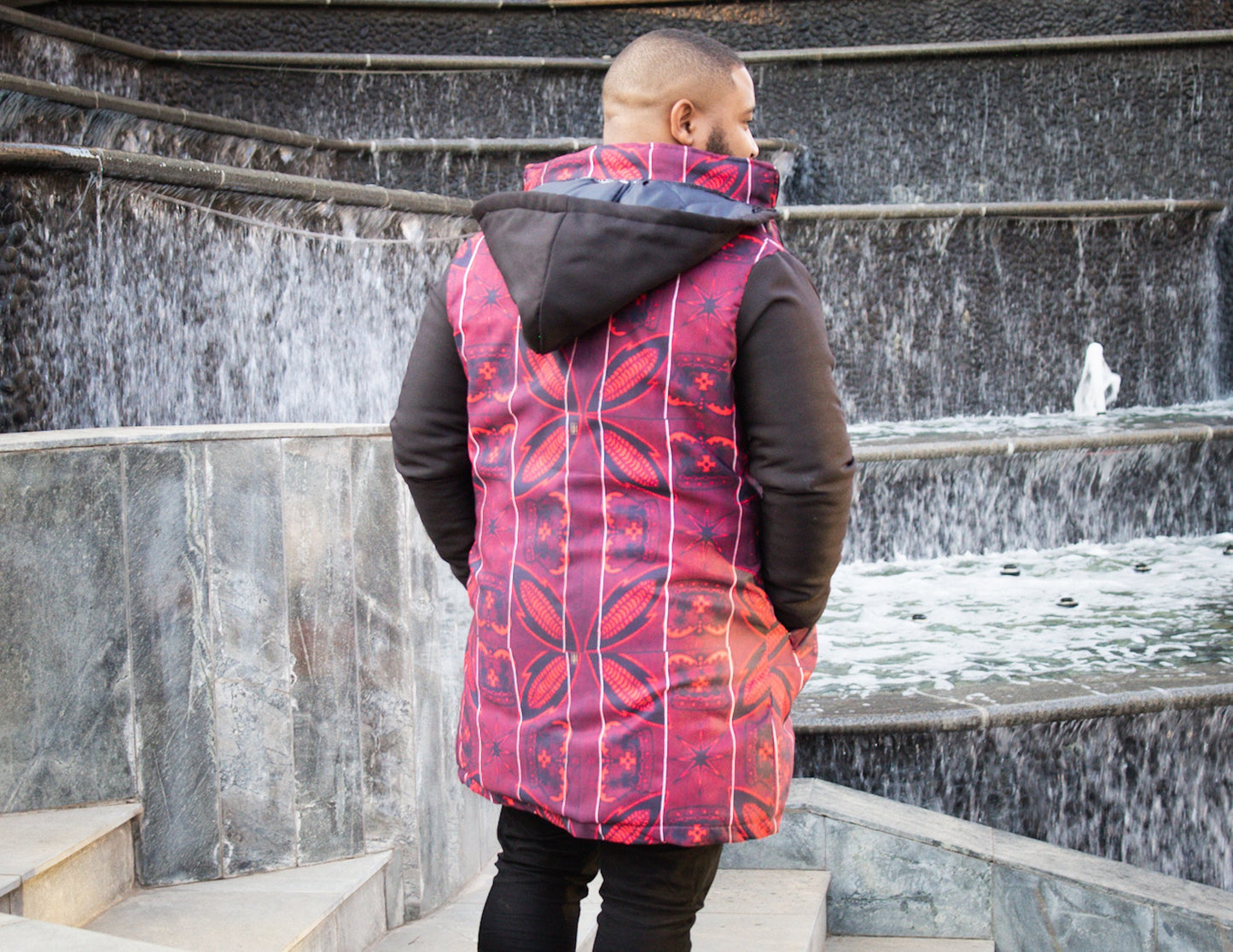 Red Sotho Jacket with Removable hood