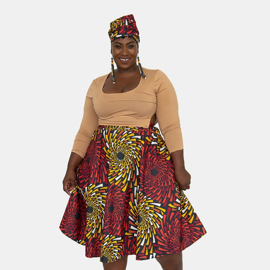 Ogya African Skirt with Matching Dook [HEADWRAP]