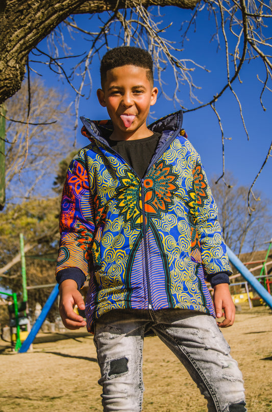 Silongo Kids African Jacket with removable hood Tribe Afrique