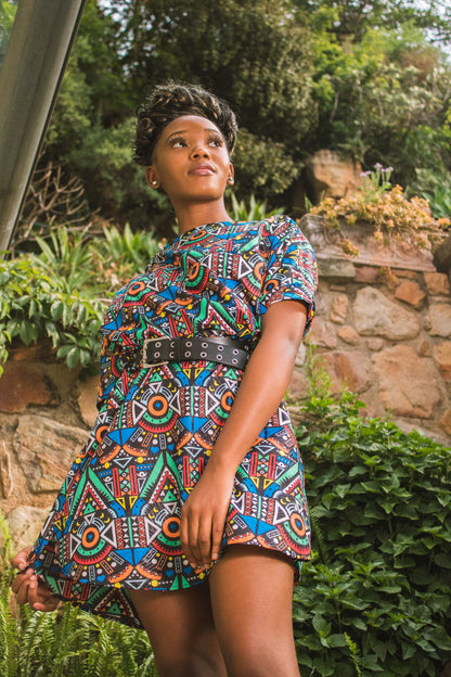 Blue Kai Unisex African Long Shirt by Tribe Afrique