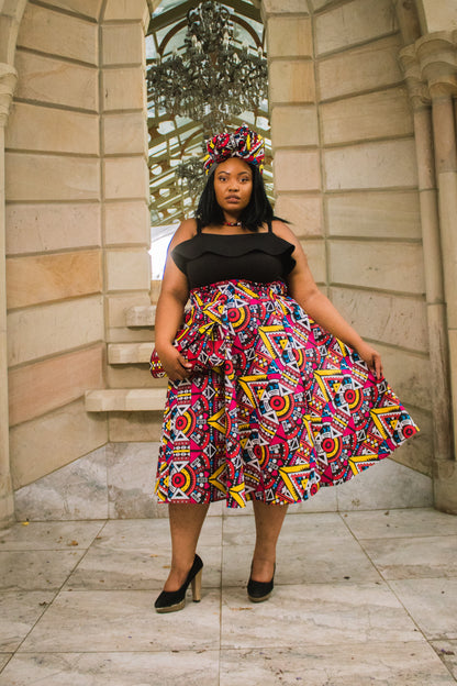 Kai High Waist Skirt by Tribe Afrique (With Pockets)