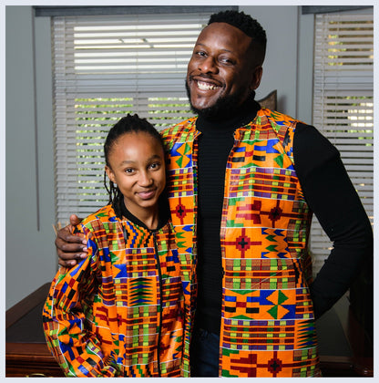 Kente Overcoat by Tribe Afrique. Tribe Afrique