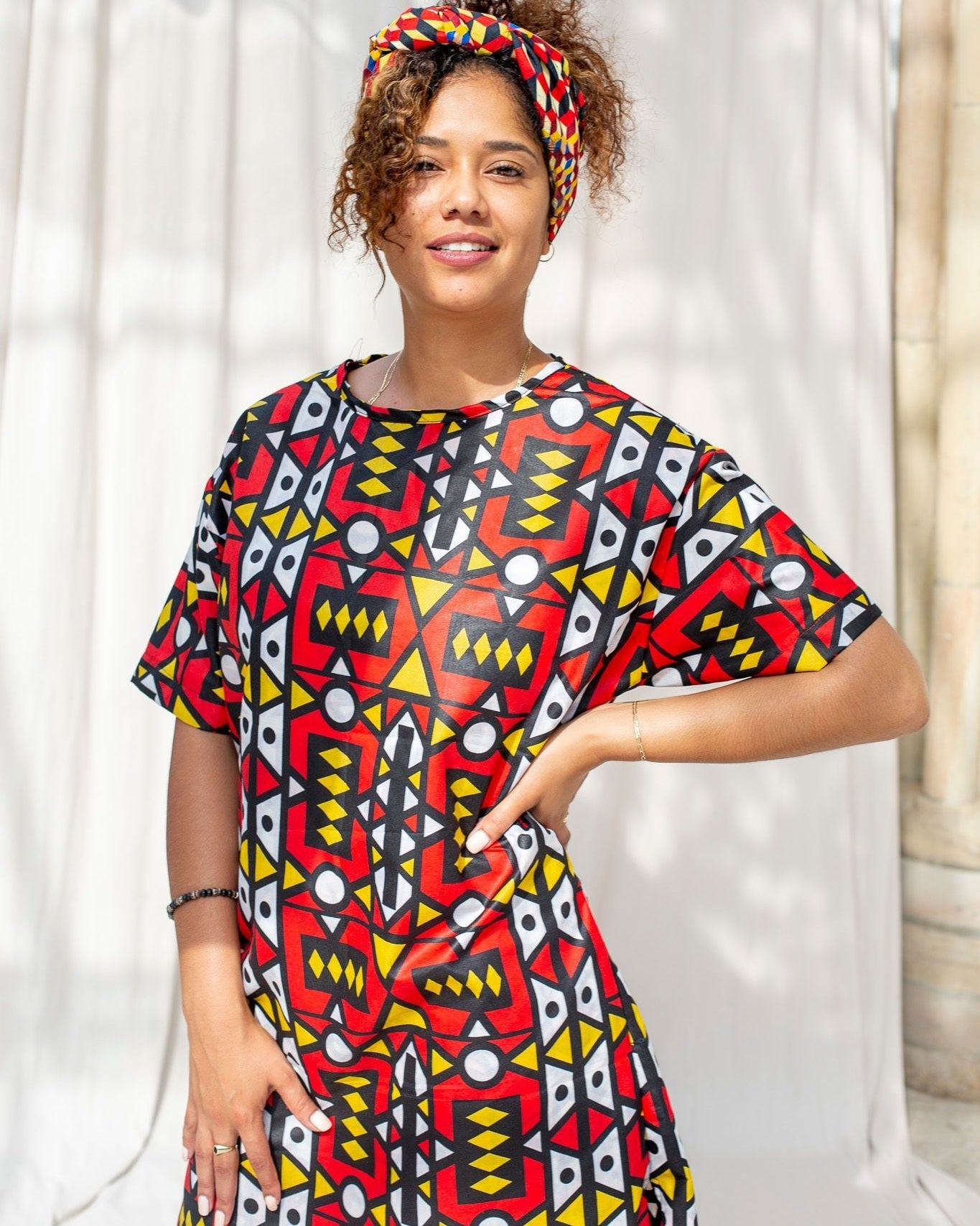 Red Ogyabaa African Long Shirt by Tribe Afrique