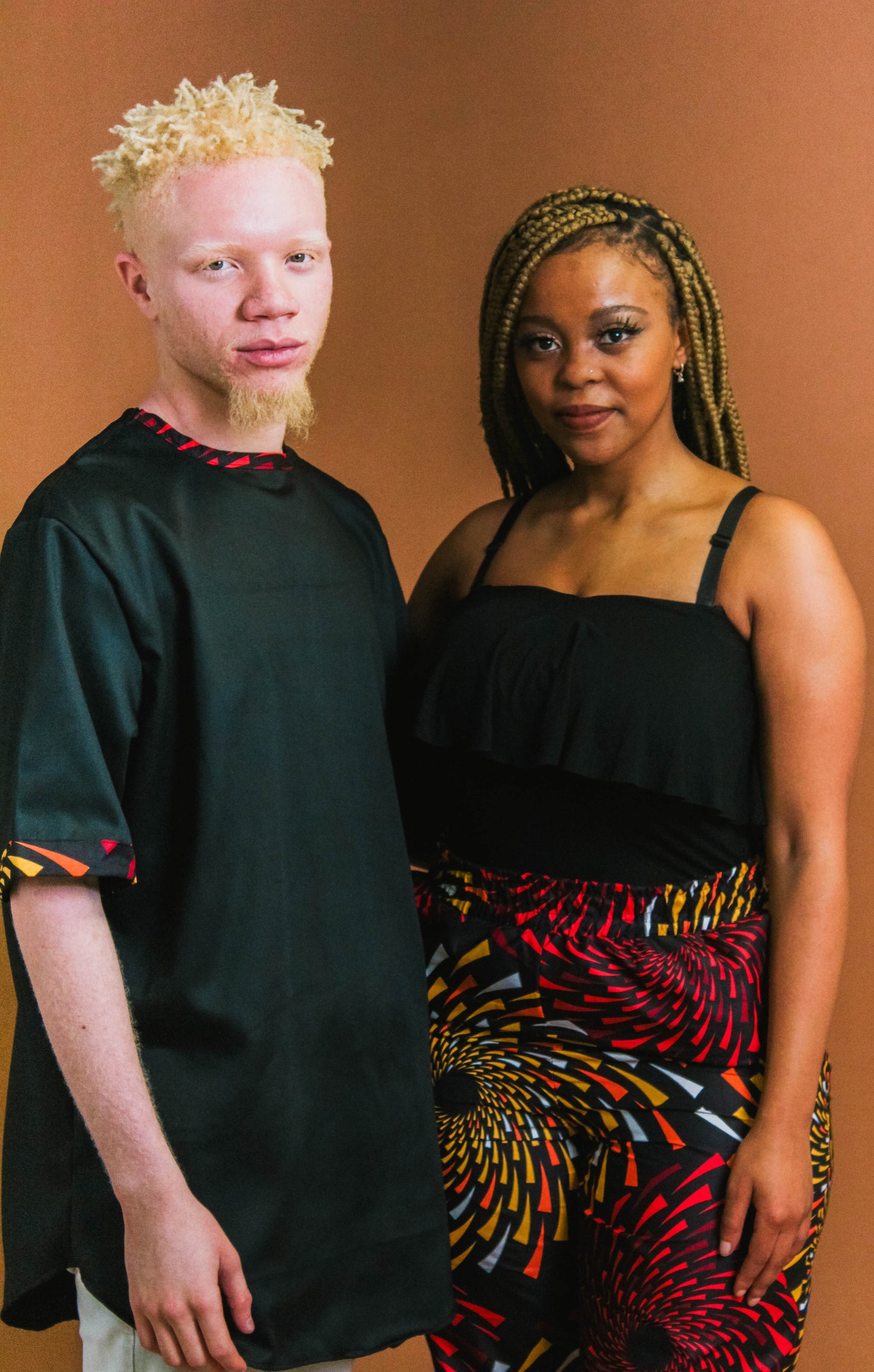 Mpho Black Unisex Shirt with African Detailing by Tribe Afrique Tribe Afrique