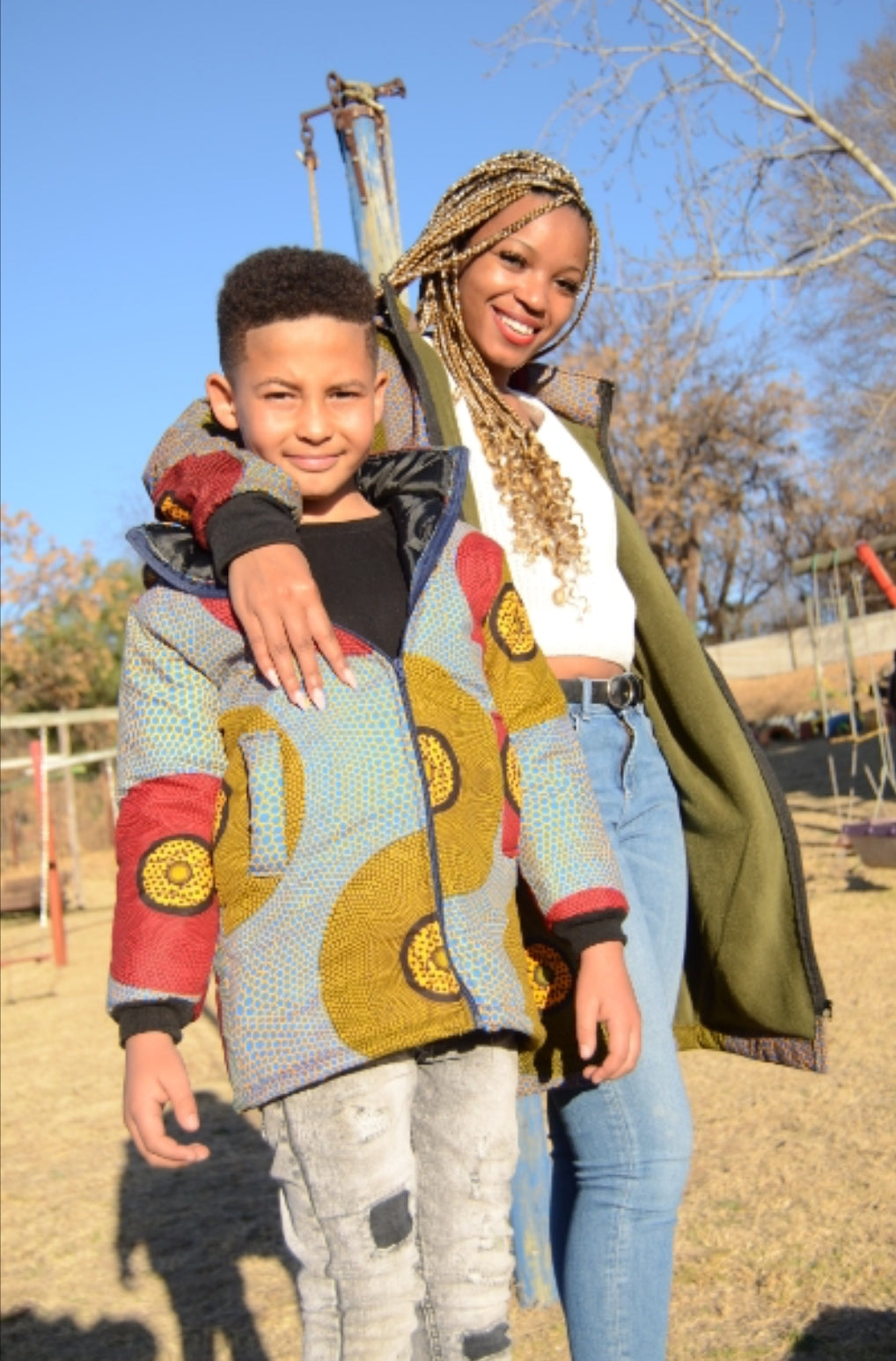 Lashibi Kids African Jacket with removable hood Tribe Afrique