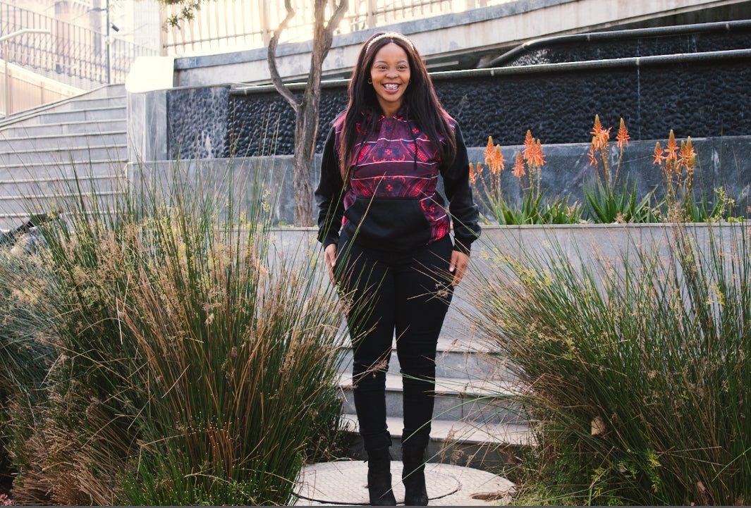 Red Sotho African Hoodie by Tribe Afrique