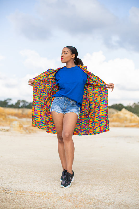 Nii Kente African Overcoat by Tribe Afrique. Tribe Afrique