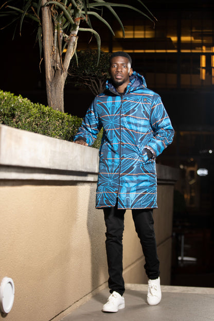 Blue Sotho Jacket with Removable hood