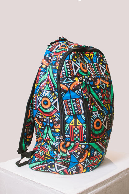 Blue Kai Laptop Backpacks (With Mask) by Tribe Afrique Tribe Afrique