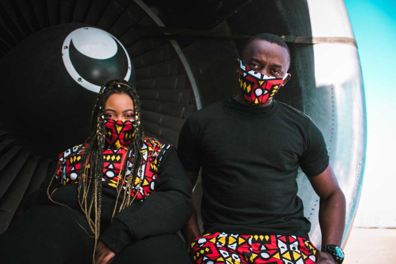 Full Black Ogya Hoodie with 3-Ply Mask Tribe Afrique