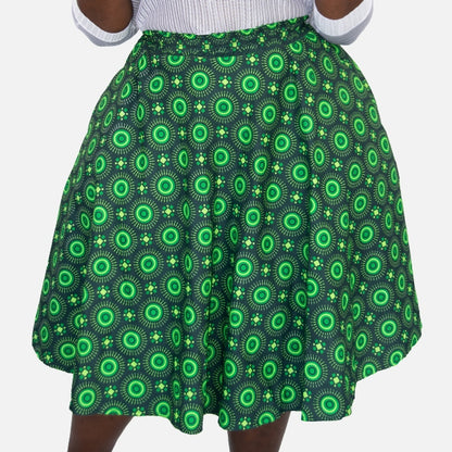 Green Ahanta African Skirt with Matching Dook [HEADWRAP]